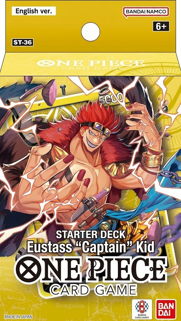 Starter Deck ST-36 Eustass "Captain" Kid de One Piece Card Game con mazo preconstruido, cartas DON!! y sobre de OP-16.